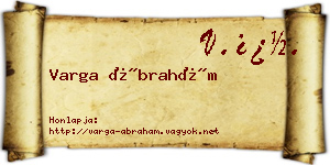 Varga Ábrahám névjegykártya