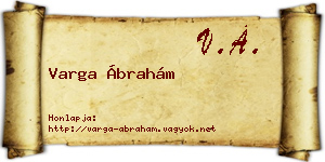 Varga Ábrahám névjegykártya